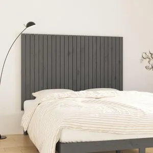 vidaXL Tête de lit murale Gris 159,5x3x110 cm Bois massif de pin pas cher