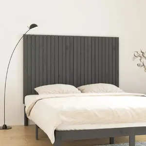 vidaXL Tête de lit murale Gris 166x3x110 cm Bois massif de pin pas cher