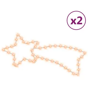Figures de comète de Noël 48 led 2 pcs Blanc chaud 65x28 cm Vidaxl n/a
