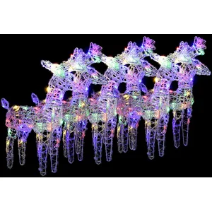 vidaXL Rennes de Noël 6 pcs 240 LED Multicolore Acrylique pas cher