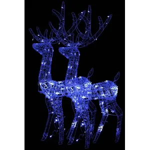 vidaXL Décorations de Noël de renne Acrylique 2 pcs 120 cm Bleu