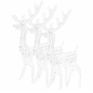 vidaXL Décorations de Noël de renne Acrylique 3 pcs 120 cm Bleu pas cher
