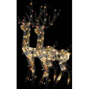 vidaXL Décorations de Noël de renne Acrylique 2 pcs 120 cm Multicolore