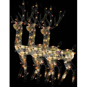vidaXL Décorations de Noël de renne Acrylique 3 pcs 120 cm MulticoloreVendu parcarrefour