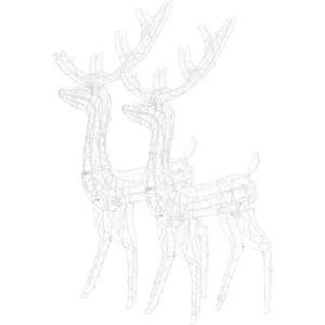 Comparateur de prix : vidaXL Décorations de Noël de renne Acrylique 2 pcs 120 cm Blanc chaud
