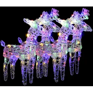 vidaXL Rennes de Noël 4 pcs 160 LED Multicolore Acrylique