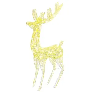 vidaXL Rennes de Noël XXL Acrylique 250 LED 3 pcs 180 cm Blanc chaud pas cher