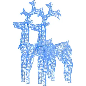 vidaXL Décorations de Noël de renne 2 pcs 60x16x100 cm Acrylique