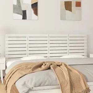 vidaXL Tête de lit murale Blanc 166x3x63 cm Bois massif de pin pas cher
