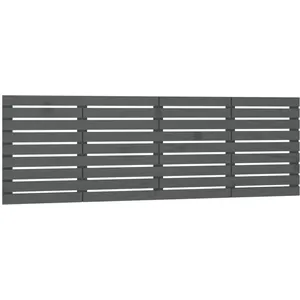 vidaXL Tête de lit murale Gris 206x3x63 cm Bois massif de pin pas cher