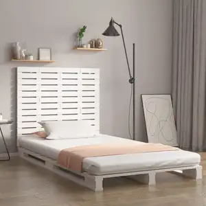 vidaXL Tête de lit murale Blanc 141x3x91,5 cm Bois massif de pin pas cher