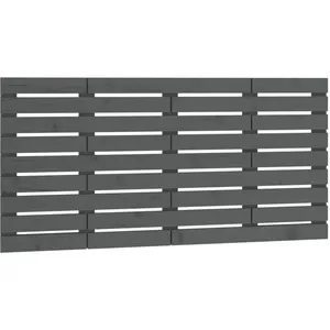 vidaXL Tête de lit murale Gris 141x3x63 cm Bois massif de pin pas cher