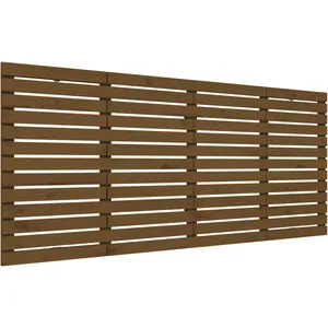 vidaXL Tête de lit murale Marron miel 166x3x91,5 cm Bois massif de pin pas cher