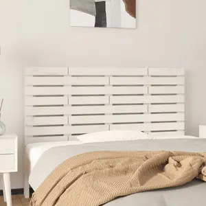 vidaXL Tête de lit murale Blanc 156x3x63 cm Bois massif de pin pas cher
