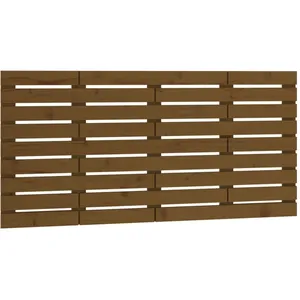 vidaXL Tête de lit murale Marron miel 156x3x63 cm Bois massif de pin pas cher