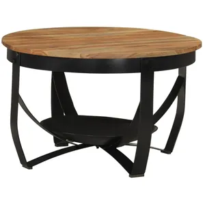 vidaXL Table basse Ø 68x43 cm bois massif acacia et fer pas cher
