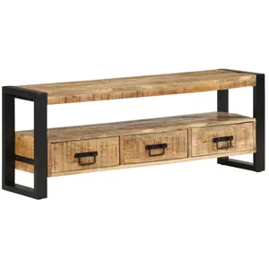 vidaXL Meuble TV 120x30x45 cm Bois massif de manguier pas cher