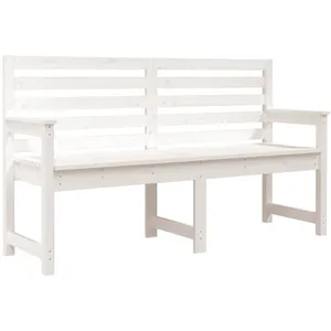 Comparateur de prix : vidaXL Banc de jardin blanc 159,5x48x91,5 cm bois massif de pin