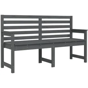 vidaXL Banc de jardin gris 159,5x48x91,5 cm bois massif de pin pas cher