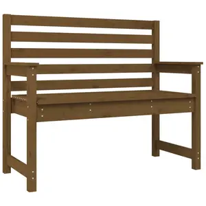 vidaXL Banc de jardin marron miel 109x48x91,5 cm bois de pin massif pas cher