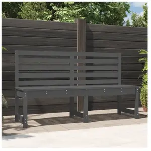 vidaXL Banc de jardin gris 157,5 cm bois massif de pin pas cher