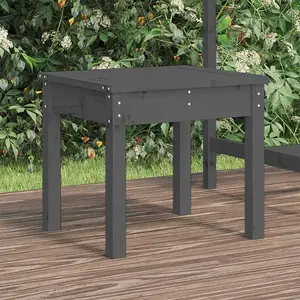 vidaXL Banc de jardin gris 50x44x45 cm bois massif de pin pas cher