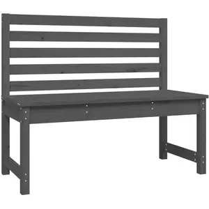 vidaXL Banc de jardin gris 109 cm bois massif de pin pas cher