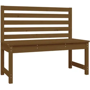 vidaXL Banc de jardin marron miel 109 cm bois de pin massif pas cher