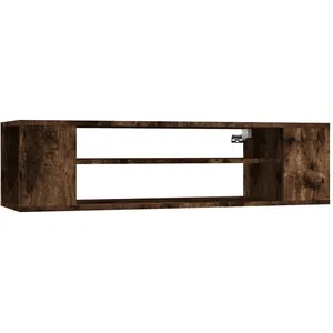 vidaXL Armoire TV suspendue Chêne fumé 100x30x26,5cm Bois d'ingénierie pas cher