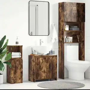 vidaXL Armoire de bain Chêne fumé 60x33x61 cm Bois d'ingénierie pas cher