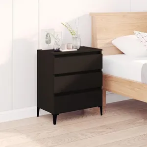 vidaXL Buffet Noir 60x35x70 cm Bois d'ingénierie pas cher