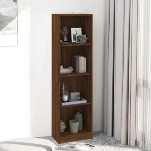 vidaXL Bibliothèque 4 niveaux Chêne marron 40x24x143cm Bois ingénierie pas cher