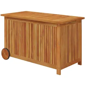 Comparateur de prix : vidaXL Boîte de rangement de jardin avec roues 90x50x58 cm Bois acacia