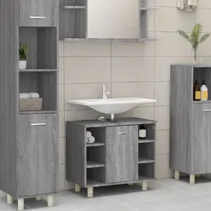 vidaXL Armoire de bain Sonoma gris 60x32x53,5 cm Bois d'ingénierie pas cher