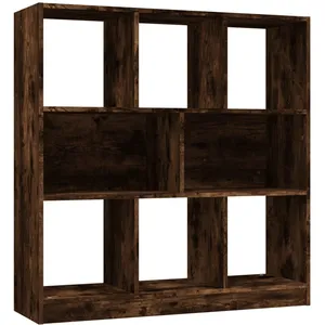 vidaXL Bibliothèque Chêne fumé 97,5x29,5x100 cm Bois d'ingénierie pas cher