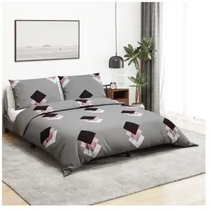 Comparateur de prix : vidaXL Ensemble de housse de couette Gris 200x220 cm Coton