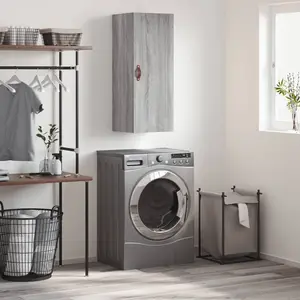 vidaXL Armoire murale sonoma gris 34,5x34x90 cm pas cher
