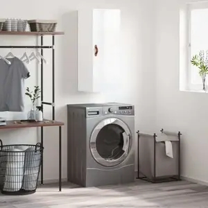 vidaXL Armoire murale blanc brillant 34,5x34x90 cm pas cher