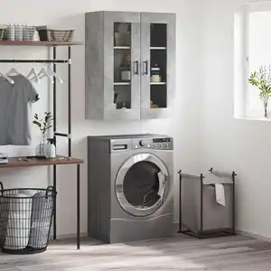 vidaXL Armoire murale gris béton 69,5x34x90 cm pas cher