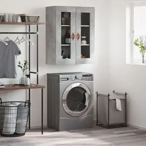 vidaXL Armoire murale gris béton 69,5x34x90 cm pas cher