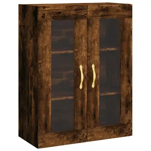 vidaXL Armoire murale chêne fumé 69,5x34x90 cm pas cher