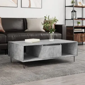 vidaXL Table basse gris béton 104x60x35 cm bois d'ingénierie pas cher
