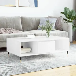 Comparateur de prix : vidaXL Table basse blanc 104x60x35 cm bois d'ingénierie