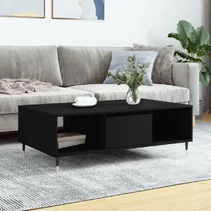 vidaXL Table basse noir 104x60x35 cm bois d'ingénierie pas cher