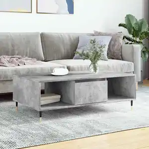 Comparateur de prix : vidaXL Table basse gris béton 104x60x35 cm bois d'ingénierie