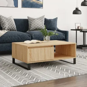 vidaXL Table basse chêne sonoma 90x60x35 cm bois d'ingénierie pas cher