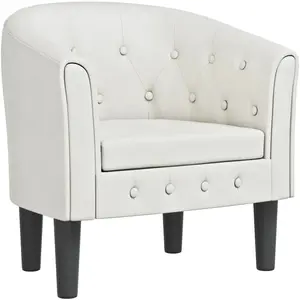 Comparateur de prix : vidaXL Fauteuil cabriolet blanc similicuir