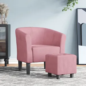 Comparateur de prix : vidaXL Fauteuil cabriolet avec repose-pied rose velours