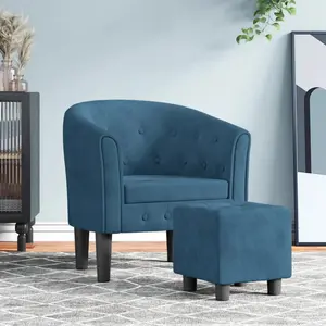 Comparateur de prix : Fauteuil cabriolet avec repose-pied bleu foncé velours Vidaxl Dark blue