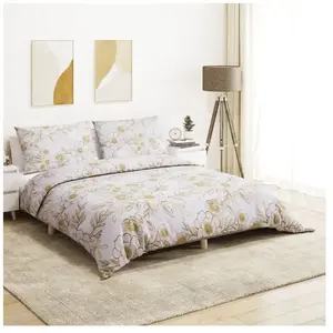 Comparateur de prix : vidaXL Ensemble de housse de couette blanc et marron 220x240 cm Coton